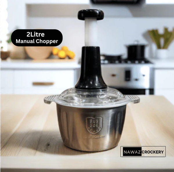 Medzone™Hand Chopper with Steel Bowl |Manual Vegetable & Food Chopper